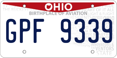 OH license plate GPF9339