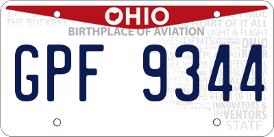 OH license plate GPF9344
