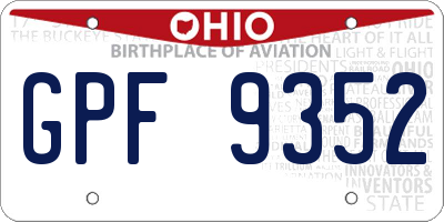 OH license plate GPF9352