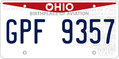 OH license plate GPF9357
