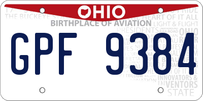 OH license plate GPF9384