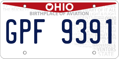 OH license plate GPF9391