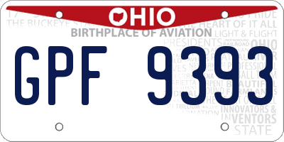 OH license plate GPF9393