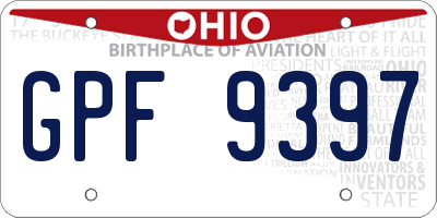 OH license plate GPF9397