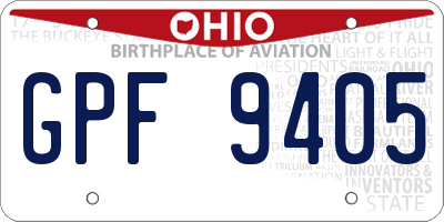 OH license plate GPF9405
