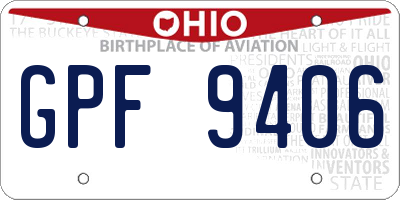 OH license plate GPF9406