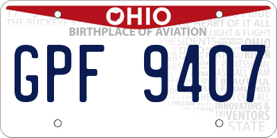 OH license plate GPF9407