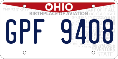OH license plate GPF9408