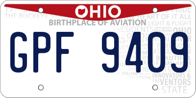 OH license plate GPF9409