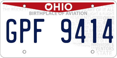 OH license plate GPF9414