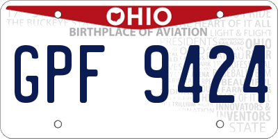 OH license plate GPF9424