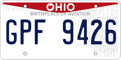 OH license plate GPF9426