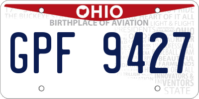 OH license plate GPF9427