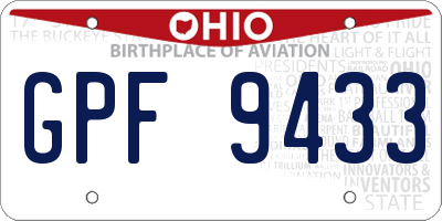 OH license plate GPF9433