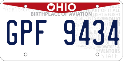 OH license plate GPF9434