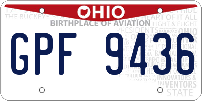 OH license plate GPF9436