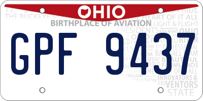 OH license plate GPF9437