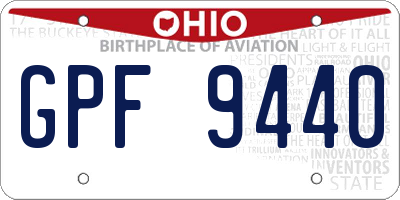 OH license plate GPF9440