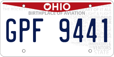 OH license plate GPF9441