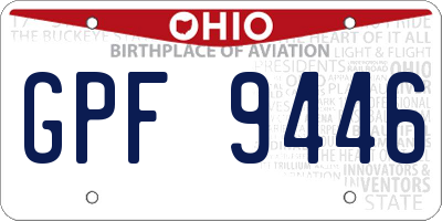 OH license plate GPF9446