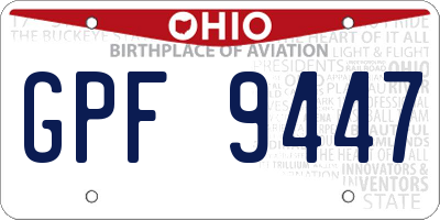 OH license plate GPF9447