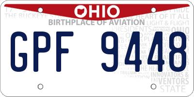 OH license plate GPF9448