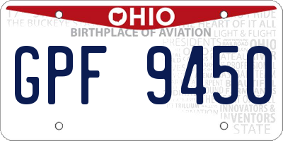 OH license plate GPF9450