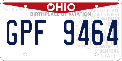 OH license plate GPF9464