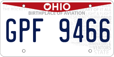 OH license plate GPF9466