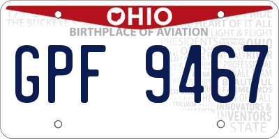 OH license plate GPF9467