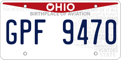 OH license plate GPF9470