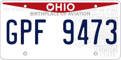 OH license plate GPF9473