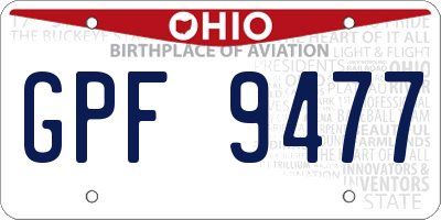 OH license plate GPF9477