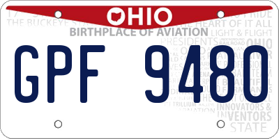 OH license plate GPF9480