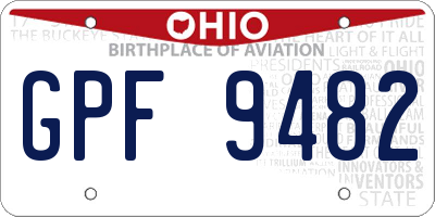 OH license plate GPF9482