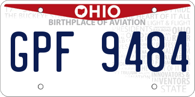 OH license plate GPF9484