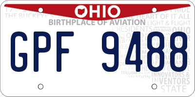 OH license plate GPF9488