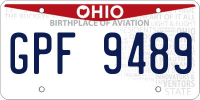 OH license plate GPF9489