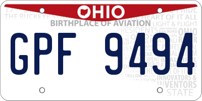 OH license plate GPF9494
