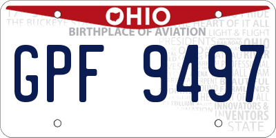 OH license plate GPF9497