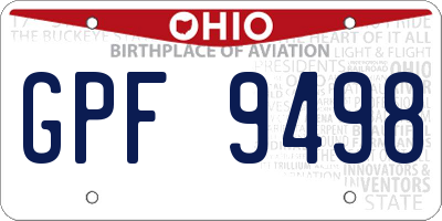 OH license plate GPF9498