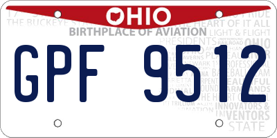 OH license plate GPF9512