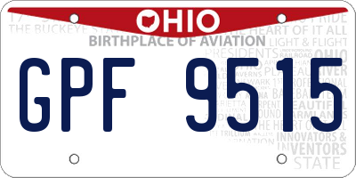 OH license plate GPF9515