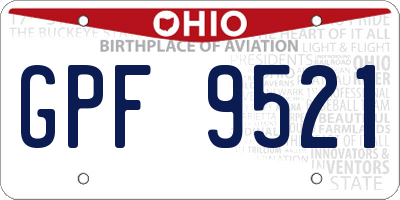 OH license plate GPF9521
