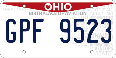 OH license plate GPF9523