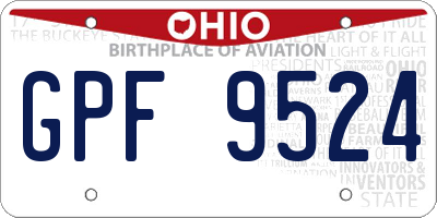 OH license plate GPF9524