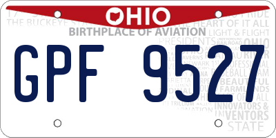 OH license plate GPF9527