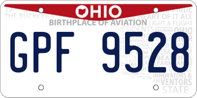 OH license plate GPF9528