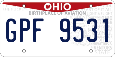 OH license plate GPF9531