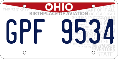 OH license plate GPF9534
